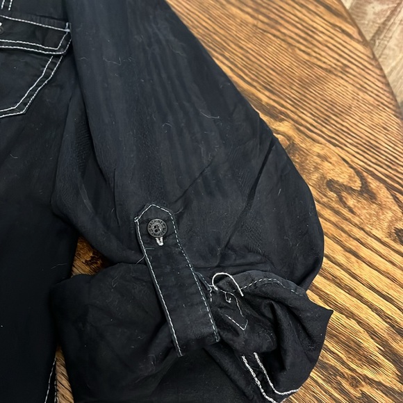 Machine custom Co. Mens black button down. Size M. - Picture 3 of 9